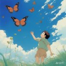 抓蝴蝶的小阿
